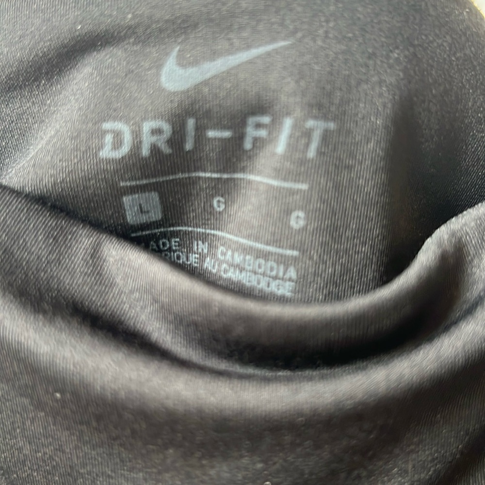 Nike dri-fit leggings, womens training size L with mesh detail and waist band